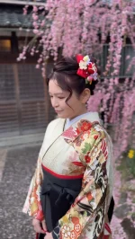 Ya-8535　三越誂え　刺繍花　総絞り　振袖 F003 三越誂え花唐草模様総絞り振袖 - 着付け凛叶